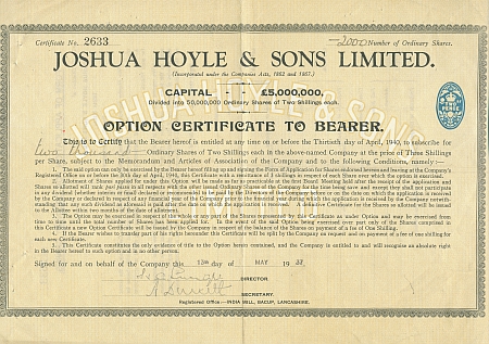 Joshua Hoyle & Sons Limited